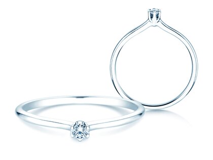 Anillo de compromiso Royal en 14K oro blanco con diamante 0,05ct H/SI