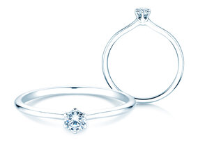 Anillo de compromiso Royal en 9K oro blanco con diamante 0,15ct G/SI