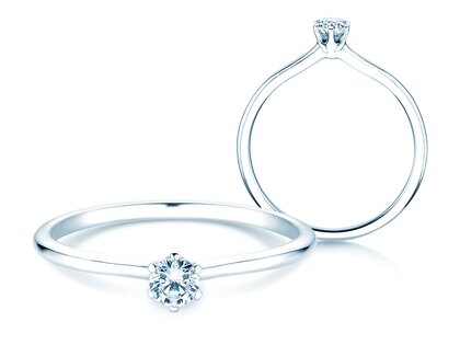 Anillo de compromiso Royal en plata 925/- con diamante 0,15ct G/IF