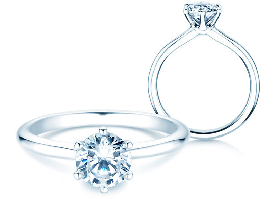 Anillo de compromiso Royal en 9K oro blanco con diamante 1,00ct H/SI