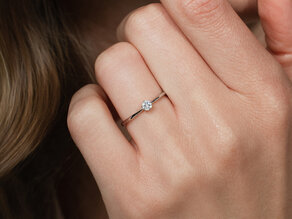 Anillo de compromiso Spirit en 9K oro rosa con diamante 0,15ct H/SI