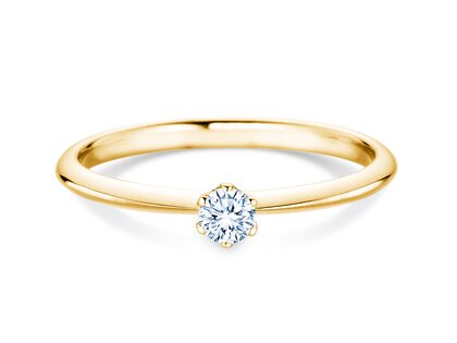 Anillo de compromiso The One en 14K oro amarillo con diamante 0,15ct H/SI