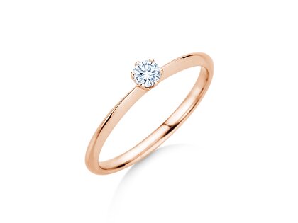 Anillo de compromiso The One en 9K oro rosa con diamante 0,15ct H/SI