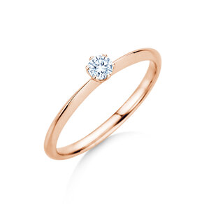 Anillo de compromiso The One en 9K oro rosa con diamante 0,15ct H/SI