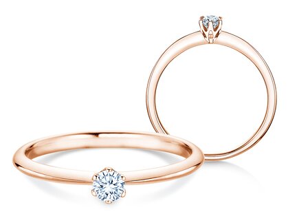 Anillo de compromiso The One en 9K oro rosa con diamante 0,15ct