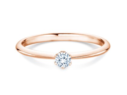 Anillo de compromiso The One en 9K oro rosa con diamante 0,15ct H/SI