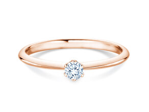 Anillo de compromiso The One en 9K oro rosa con diamante 0,15ct H/SI