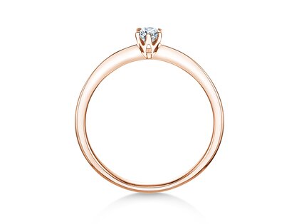 Anillo de compromiso The One en 9K oro rosa con diamante 0,15ct H/SI