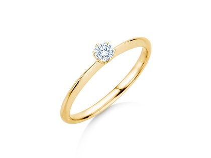 Anillo de compromiso The One en 14K oro amarillo con diamante 0,15ct H/SI