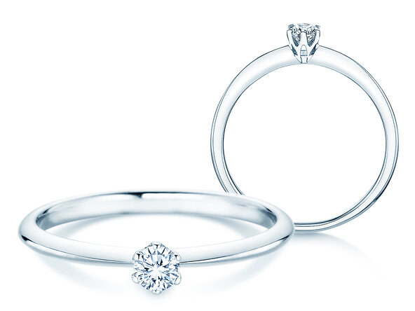 Anillo de compromiso The One en plata 925/- con diamante 0,15ct G/IF