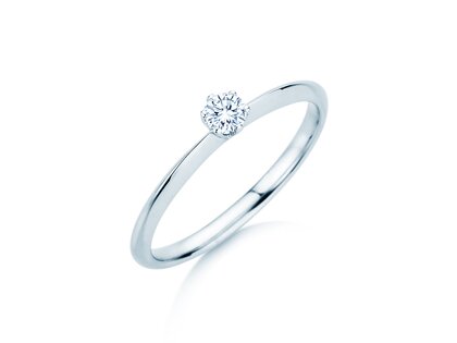 Anillo de compromiso The One en plata 925/- con diamante 0,15ct G/IF