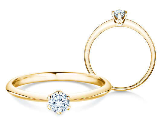 Anillo de compromiso The One en 9K oro blanco con diamante 0,25ct H/SI