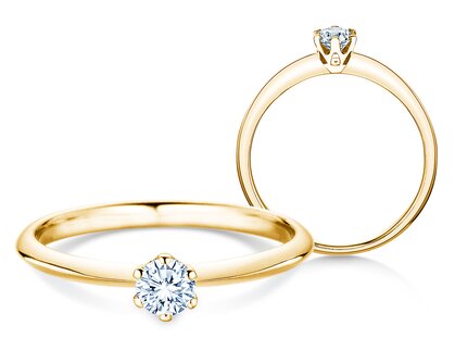 Anillo de compromiso The One en 14K oro amarillo con diamante 0,25ct G/SI