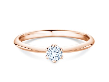 Anillo de compromiso The One en 9K oro rosa con diamante 0,25ct H/SI