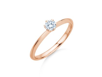 Anillo de compromiso The One en 9K oro rosa con diamante 0,25ct H/SI