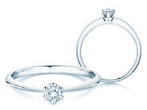 Anillo de compromiso The One en platino 950/- con diamante 0,25ct G/SI