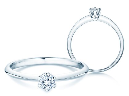 Anillo de compromiso The One en platino 950/- con diamante 0,25ct G/SI