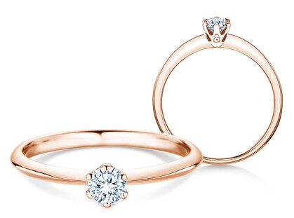 Anillo de compromiso The One en 14K oro rosa con diamante 0,25ct G/SI