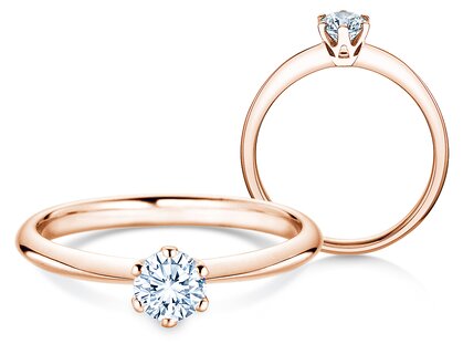Anillo de compromiso The One en 9K oro rosa con diamante 0,40ct G/SI