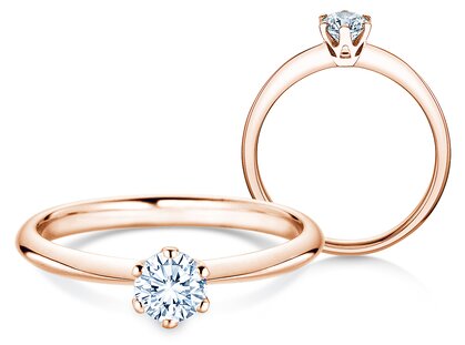 Anillo de compromiso The One en 18K oro rosa con diamante 0,40ct G/SI