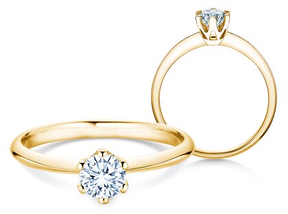Anillo de compromiso The One en 14K oro amarillo con diamante 0,50ct H/SI
