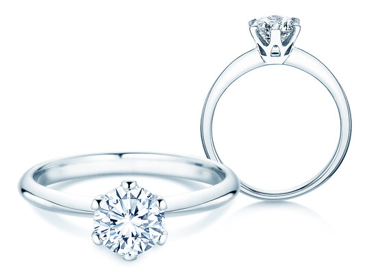 Anillo de compromiso The One en 9K oro blanco con diamante 1,00ct H/SI