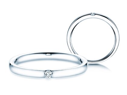 Anillo de compromiso Destiny en 14K oro blanco con diamante 0,03ct H/SI