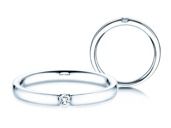 Anillo de compromiso Destiny en plata 925/- con diamante 0,05ct H/SI