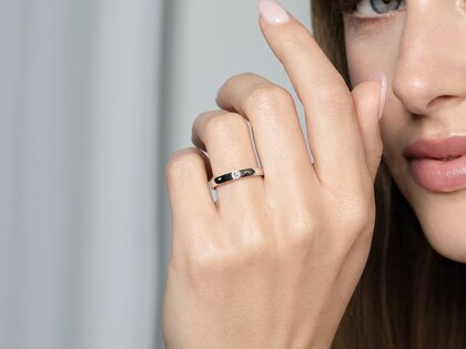 Anillo de compromiso Destiny en plata 925/- con diamante 0,10ct H/SI