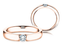 Anillo de compromiso Destiny en 18K oro rosa con diamante 0,10ct G/SI