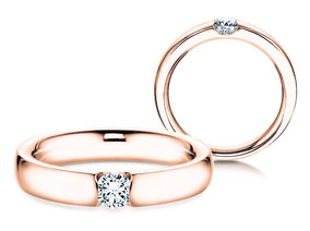 Anillo de compromiso Destiny en 18K oro rosa con diamante 0,10ct G/SI