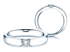 Anillo de compromiso Destiny en 18K oro blanco con diamante 0,10ct G/SI