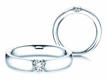 Anillo de compromiso Destiny en 14K oro blanco con diamante 0,10ct G/SI