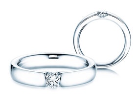 Anillo de compromiso Destiny en 9K oro blanco con diamante 0,25ct G/SI