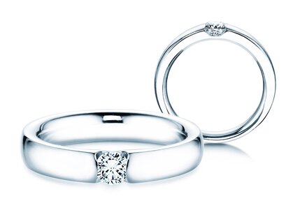 Anillo de compromiso Destiny en platino 950/- con diamante 0,25ct G/SI