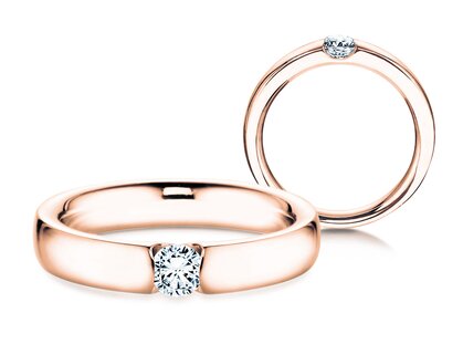 Anillo de compromiso Destiny en 14K oro rosa con diamante 0,25ct G/SI