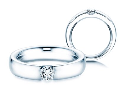 Anillo de compromiso Destiny en 18K oro blanco con diamante 0,30ct H/SI
