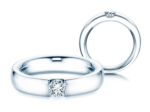 Anillo de compromiso Destiny en 18K oro blanco con diamante 0,30ct H/SI
