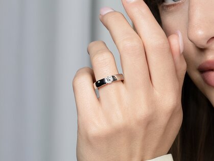 Anillo de compromiso Destiny en 18K oro rosa con diamante 0,40ct H/SI