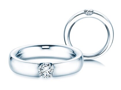 Anillo de compromiso Destiny en 18K oro blanco con diamante 0,40ct H/SI