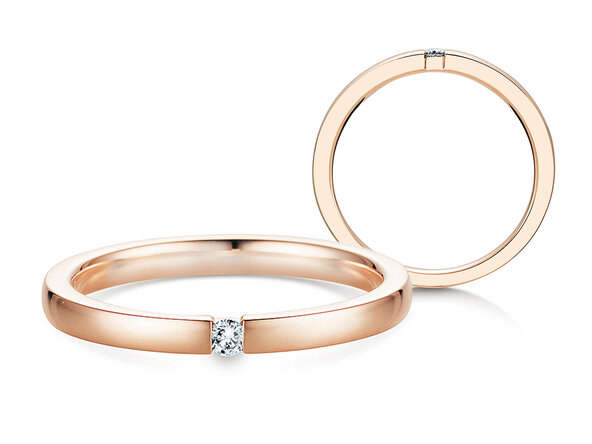 Anillo de compromiso Infinity en 14K oro rosa con diamante 0,03ct G/SI