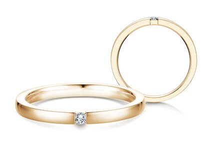 Anillo de compromiso Infinity en 14K oro amarillo con diamante 0,05ct H/SI