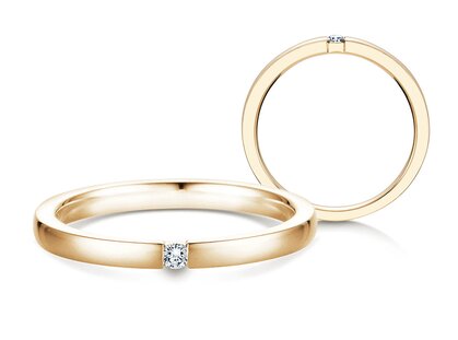 Anillo de compromiso Infinity en 14K oro amarillo con diamante 0,05ct G/SI