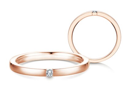 Anillo de compromiso Infinity en 14K oro rosa con diamante 0,07ct H/SI