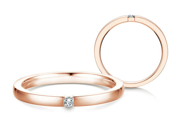 Anillo de compromiso Infinity en 14K oro rosa con diamante 0,07ct H/SI