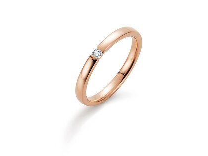 Anillo de compromiso Infinity en 14K oro rosa con diamante 0,07ct H/SI