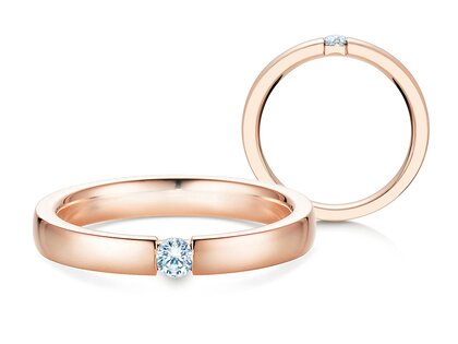 Anillo de compromiso Infinity en 18K oro rosa con diamante 0,10ct H/SI