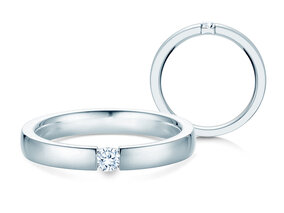 Anillo de compromiso Infinity en 14K oro blanco con diamante 0,10ct G/SI