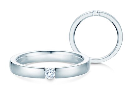 Anillo de compromiso Infinity en platino 950/- con diamante 0,15ct D/IF