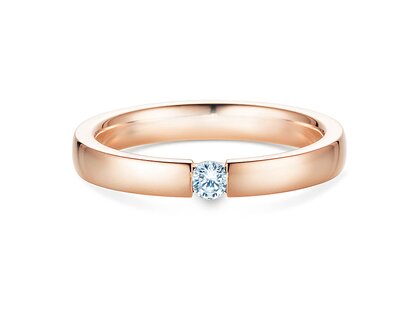Anillo de compromiso Infinity en 18K oro rosa con diamante 0,10ct H/SI